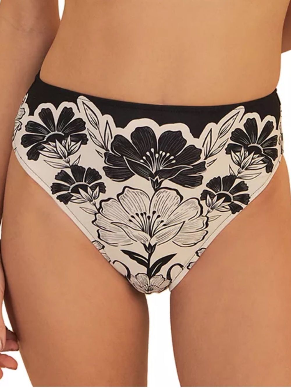 Flower Leopards High Waist Full Bikini Bottom
